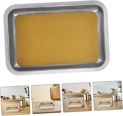 Luxshiny 2pcs Wax-Lined Dissecting Pan: 31x21cm Heavy-Duty Stainless Steel Lab Tray for Medical Schools - Anti-Spill Equipment for Student Experiments in Kuwait