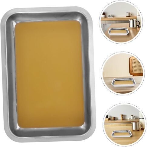 Luxshiny 2pcs Wax-Lined Dissecting Pan: 31x21cm Heavy-Duty Stainless Steel Lab Tray for Medical Schools - Anti-Spill Equipment for Student Experiments in Kuwait