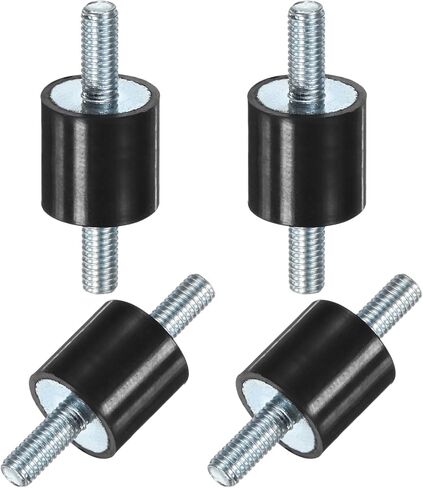 4-Pack Rubber Mounts D8mmxH8mm Male Vibration Isolators Cylindrical Shock Absorber W M3 x 6mm Double Studs for Air Compressor/Car/Pump/Boat/Garage Motor/Bobbins Rubber Isolators in Kuwait