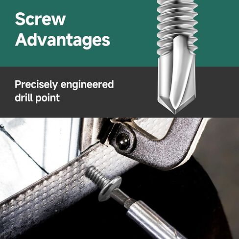 110Pcs #10 Sheet Metal Screws Assortment Kit, Stainless Steel Flat Head Socket Cap Self Drilling Screw, Allen Socket Drive, Self Tapping Screws with Drill Bit in Kuwait