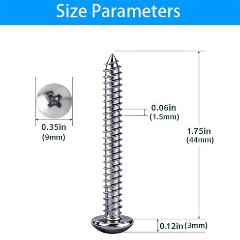 50 قطعة من المسمار المعدني، برغي رفع خزان الصرف الصحي لرافعات وأغطية Tuf-Tite، برغي غطاء الصرف الصحي من الفولاذ المقاوم للصدأ 18-8، لمسة نهائية سادة، رأس المقلاة، مقاس 10 خيط، طول 1 3/4 بوصة in Kuwait