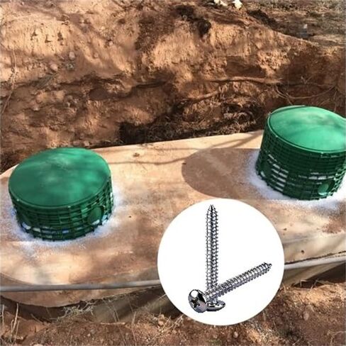 50 قطعة من المسمار المعدني، برغي رفع خزان الصرف الصحي لرافعات وأغطية Tuf-Tite، برغي غطاء الصرف الصحي من الفولاذ المقاوم للصدأ 18-8، لمسة نهائية سادة، رأس المقلاة، مقاس 10 خيط، طول 1 3/4 بوصة in Kuwait