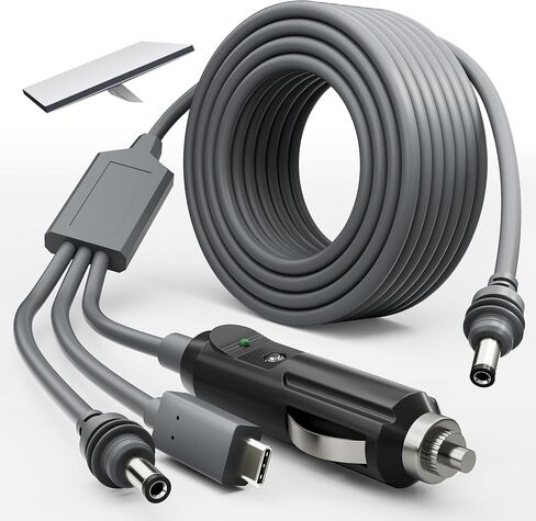Starlink Mini Power Cable 10FT 12V-24V Cigarrete Lighter Adapter to DC Power Cable with USB, Type-C Port and Voltmeter, DC Power Cable for Starlink Mini Waterproof Car Charger to DC Male 3M in Kuwait