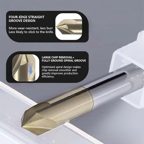 كربيد الشطب نهاية مطحنة 60 درجة 1/4 "عرقوب ضياء - V الأخدود CNC نحت بت 4 المزامير طلاء ZrN قطع الطحن V بت لسبائك الفولاذ، الفولاذ صلابة in Kuwait