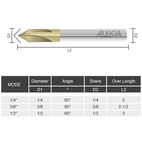 كربيد الشطب نهاية مطحنة 60 درجة 1/4 "عرقوب ضياء - V الأخدود CNC نحت بت 4 المزامير طلاء ZrN قطع الطحن V بت لسبائك الفولاذ، الفولاذ صلابة in Kuwait