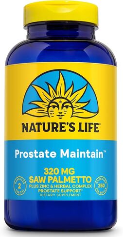 Nature's Life Prostate Maintain - Prostate Support Supplement for Men's Health - Saw Palmetto, Pygeum Herbal Complex and Zinc Supplements - 125 Servings, 250 Vegetarian Capsules in Saudi Arabia