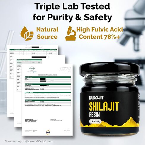 Pure Shilajit Resin, Pure Himalayan Shilajit for Men and Women with 78%+ Fulvic Acid, Mineral Complex, 3rd Party Lab Tested, Natural Organic Resin, Vegan, Gluten Free, Daily Supplement 40g in Saudi Arabia