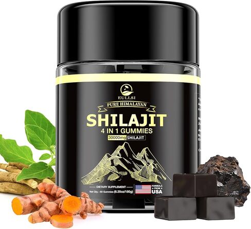 Shilajit Gummies with Ashwagandha for Men & Women, 85+ Trace Minerals, 75% Fulvic Acid, Energy, Stamina & Immune Support, Vegan Non-GMO Supplement, 60 Count in Saudi Arabia