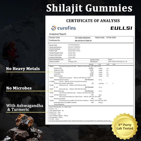 Shilajit Gummies with Ashwagandha for Men & Women, 85+ Trace Minerals, 75% Fulvic Acid, Energy, Stamina & Immune Support, Vegan Non-GMO Supplement, 60 Count in Saudi Arabia