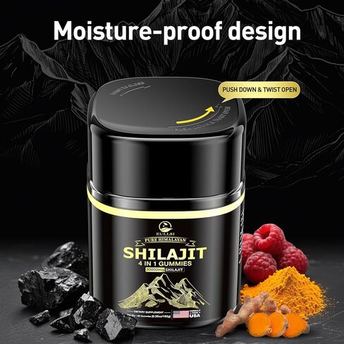 Shilajit Gummies with Ashwagandha for Men & Women, 85+ Trace Minerals, 75% Fulvic Acid, Energy, Stamina & Immune Support, Vegan Non-GMO Supplement, 60 Count in Saudi Arabia