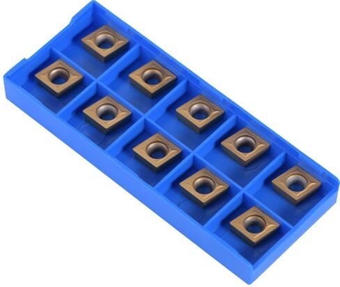 10 قطعة CCMT32.51 CCMT09T304 مخرطة CNC قابلة للفهرسة من الكربيد الصلب، إدراج أطراف كربيد CNC شفرة 80 درجة من الماس، أداة تحول المخرطة القاطعة بزاوية خلوص 7 درجات in Kuwait