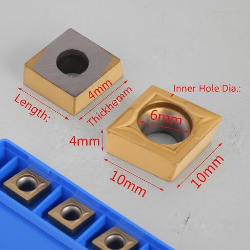 10 قطعة CCMT32.51 CCMT09T304 مخرطة CNC قابلة للفهرسة من الكربيد الصلب، إدراج أطراف كربيد CNC شفرة 80 درجة من الماس، أداة تحول المخرطة القاطعة بزاوية خلوص 7 درجات in Kuwait