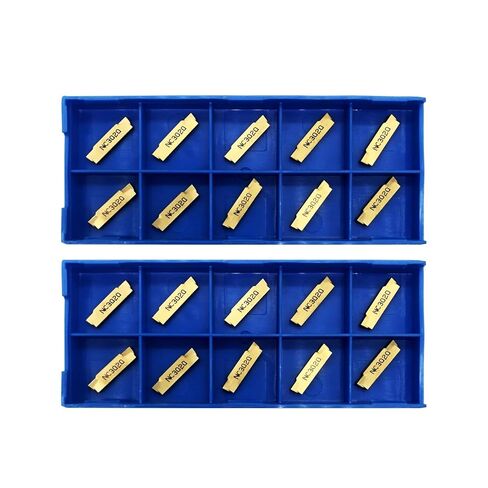 20pcs MGMN200-G Tin Coated Carbide Grooving Inserts 2mm Wide Grooving Carbide Inserts Lathe Cutters for MGEHR/MGIVR Lathe Grooving Cut-Off Tool (20pcs MGMN200) in Saudi Arabia