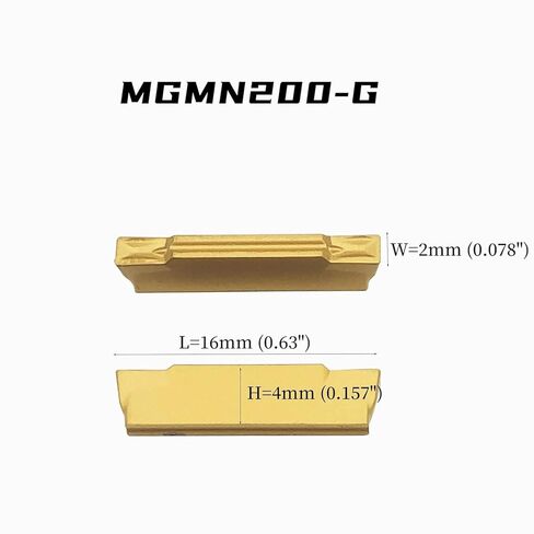 20pcs MGMN200-G Tin Coated Carbide Grooving Inserts 2mm Wide Grooving Carbide Inserts Lathe Cutters for MGEHR/MGIVR Lathe Grooving Cut-Off Tool (20pcs MGMN200) in Saudi Arabia