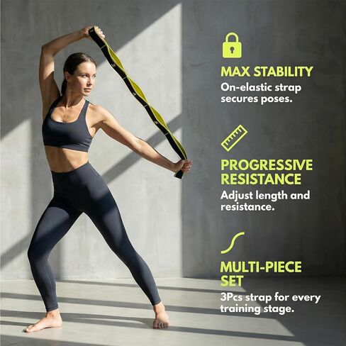 3 Fitness Resistance Bands for Stretching and Yoga, 8 10 12 Segment Number Stretch Resistance Band, Adjustable Exercise Bands for Full Body Stretching Shaping and Training in Saudi Arabia