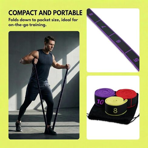 3 Fitness Resistance Bands for Stretching and Yoga, 8 10 12 Segment Number Stretch Resistance Band, Adjustable Exercise Bands for Full Body Stretching Shaping and Training in Saudi Arabia