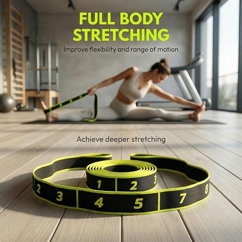 3 Fitness Resistance Bands for Stretching and Yoga, 8 10 12 Segment Number Stretch Resistance Band, Adjustable Exercise Bands for Full Body Stretching Shaping and Training in Saudi Arabia