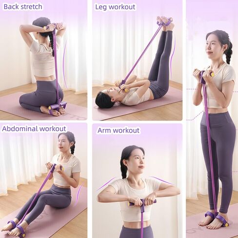 Multifunctional Pedal Resistance Band, 8 Tube Stretch Band with Handle, Upgrade Heavy-Duty TPE Tubes with 300% Stretch, Shaping Exercise Equipment for Abdominal, Leg, Arm and Back Slimming Training in Saudi Arabia