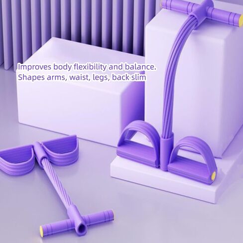 Multifunctional Pedal Resistance Band, 8 Tube Stretch Band with Handle, Upgrade Heavy-Duty TPE Tubes with 300% Stretch, Shaping Exercise Equipment for Abdominal, Leg, Arm and Back Slimming Training in Saudi Arabia