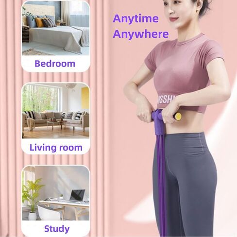 Multifunctional Pedal Resistance Band, 8 Tube Stretch Band with Handle, Upgrade Heavy-Duty TPE Tubes with 300% Stretch, Shaping Exercise Equipment for Abdominal, Leg, Arm and Back Slimming Training in Saudi Arabia