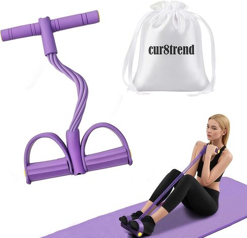 Exercise Band Workout with Sweat-Wicking Foam Handles - Non-Slip, Portable Fitness Equipment Suitable for Home Gyms, Travel Workouts, and Full-Body Training (Purple). in Saudi Arabia