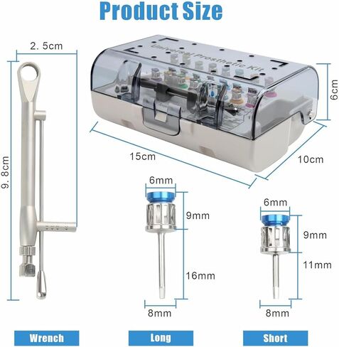 universal implant driver kit,High Precision Dental Implant Torque Wrench，16pcs screwdriver for dental implant,Torque Value of 10-70Ncm,Autoclavable Universal Implant Kit in Kuwait