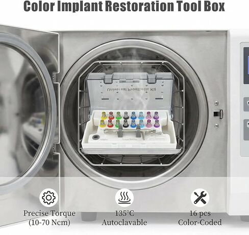 universal implant driver kit,High Precision Dental Implant Torque Wrench，16pcs screwdriver for dental implant,Torque Value of 10-70Ncm,Autoclavable Universal Implant Kit in Kuwait