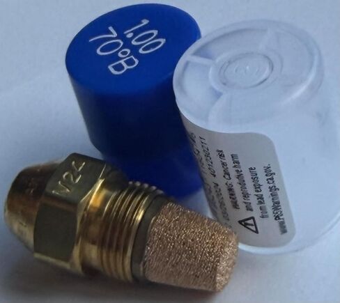 Three Pack - Oil Burner Nozzle, 1.00 70 B, Solid Spray Blue Cap 1.00 70 B Oil Nozzle 1.00 Gallons per minute with a 70 degree Solid Spray in Saudi Arabia