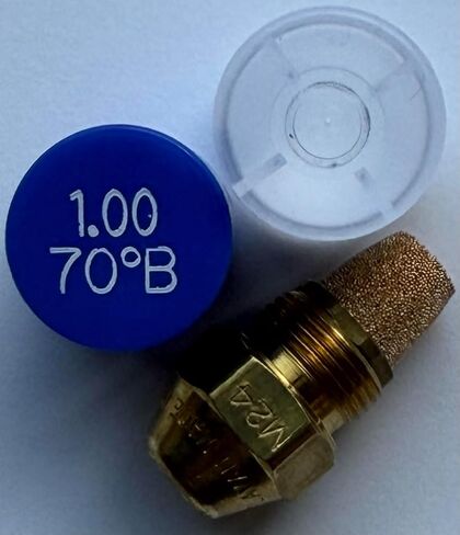 Three Pack - Oil Burner Nozzle, 1.00 70 B, Solid Spray Blue Cap 1.00 70 B Oil Nozzle 1.00 Gallons per minute with a 70 degree Solid Spray in Saudi Arabia