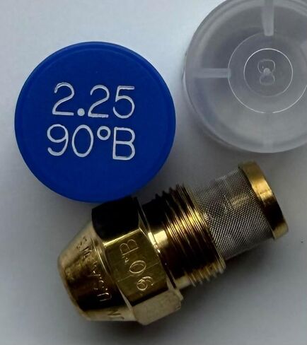 Two Pack - Oil Burner Nozzle, 2.25 90 B, Solid Spray Blue Cap 2.25 90 B Oil Nozzle 2.25 Gallons per minute with a 90 degree Solid Spray in Saudi Arabia