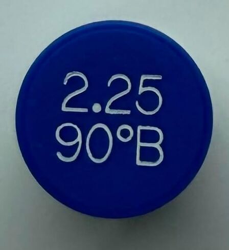 Two Pack - Oil Burner Nozzle, 2.25 90 B, Solid Spray Blue Cap 2.25 90 B Oil Nozzle 2.25 Gallons per minute with a 90 degree Solid Spray in Saudi Arabia