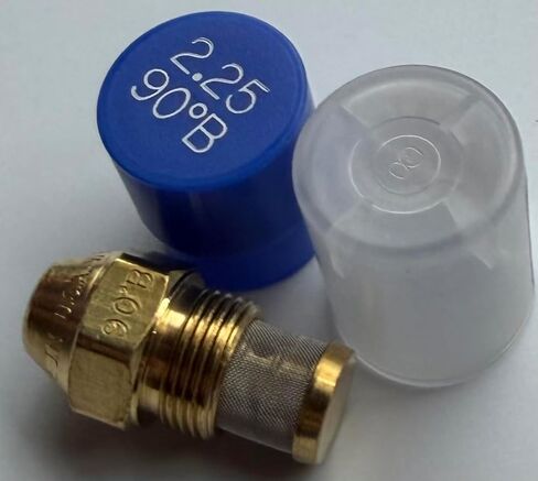Two Pack - Oil Burner Nozzle, 2.25 90 B, Solid Spray Blue Cap 2.25 90 B Oil Nozzle 2.25 Gallons per minute with a 90 degree Solid Spray in Saudi Arabia