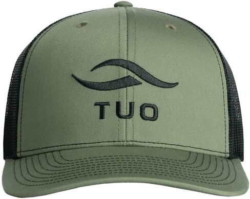 TUO Logo Trucker Hat - Stylish Cotton/Poly Blend with Embroidered Logo Icon and Adjustable Snapback (Black) in Kuwait