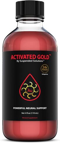 الذهب المنشط - 4 أوقية، مكمل الذهب الغروي النقي عيار 24 قيراط، جزيئات الذهب النانوية، الدعم المعرفي، التركيز والوضوح in Kuwait