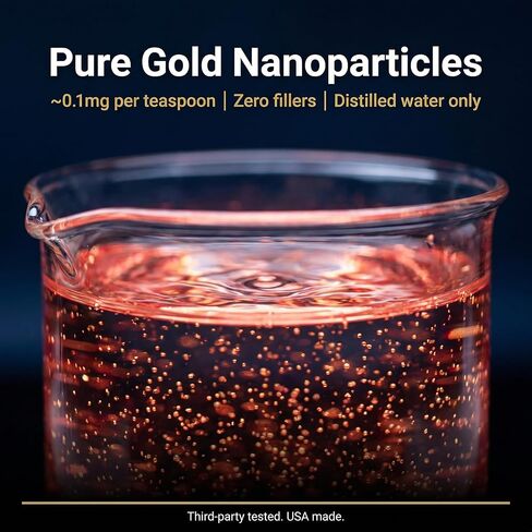 الذهب المنشط - 4 أوقية، مكمل الذهب الغروي النقي عيار 24 قيراط، جزيئات الذهب النانوية، الدعم المعرفي، التركيز والوضوح in Kuwait