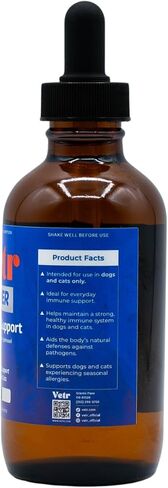 Vetr Silver Immune Support for Dogs and Cats, 4oz/120mL Liquid in Amber Bottle with Oral Dropper, Professional Grade Colloidal Silver Supplement for Daily Wellness and Seasonal Defense in Kuwait
