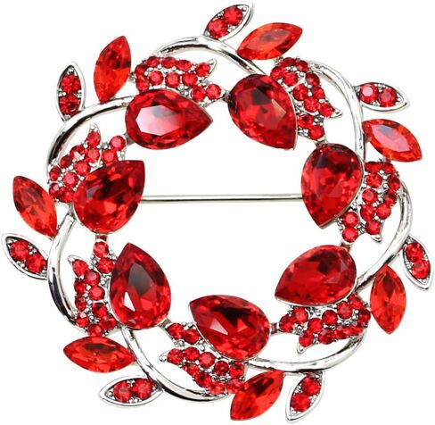 Faship Gorgeous Rhinestone Crystal Floral Wreath Brooch Pin in Kuwait