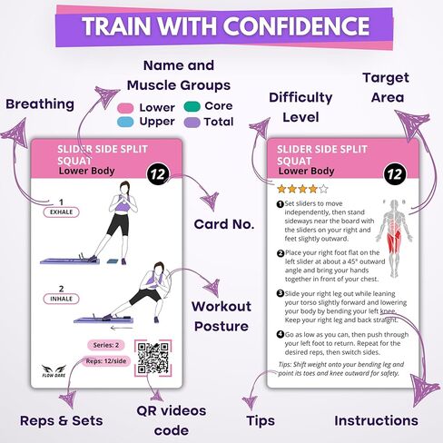 بطاقات تمرين لوحة البيلاتيس - 67 بطاقة تمرين مع مقاطع فيديو وخطة تمرين - تتضمن تحدي 5 أسابيع، وكتاب إلكتروني، ومخطط التقدم وحلقتين لسهولة التنظيم - دليل الإصلاح المنزلي المحمول للنساء in Kuwait
