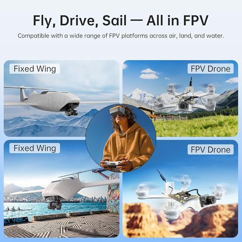 طقم CADDXFPV Walksnail Ascent Lite VTX - Air Unit Pro لطائرة FPV بدون طيار، نظام نقل رقمي مع رؤية ليلية، صور عالية الدقة 1080P/60FPS، 147 درجة FOV، زمن وصول منخفض 35 مللي ثانية، نطاق أقصى 3 كم، مستشعر 1/1.8 بوصة لهواة RC/FPV والتطبيقات متعددة الاستخدامات in Kuwait