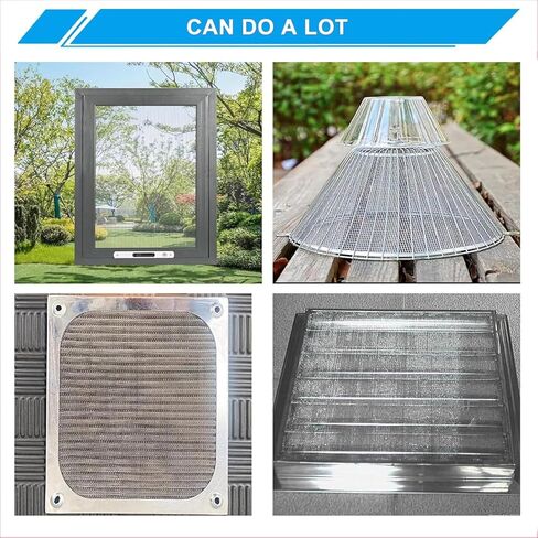 Stainless Steel Mesh Screen 8Mesh 304, 15.7" x 147" (40x375cm) Metal Mesh Screen, Rust Free Fine Wire Mesh Roll, Easy to Cur for Vent Mesh, Window Screen, Filters, Cage, Garden Covers in Kuwait