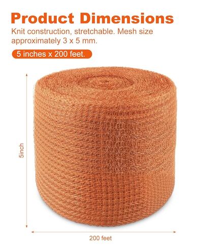MUZIK Heavy Duty Copper Mesh, 5" x 200 ft Rodent Barrier Mesh, Snake Proof Rustproof Wire Screen for DIY, Vents, Ductwork, Weep Holes in Saudi Arabia