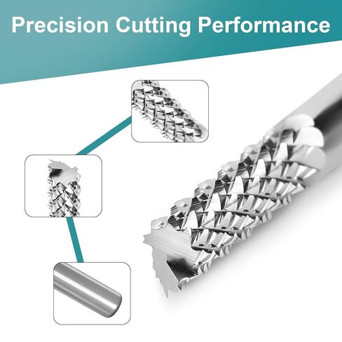 3 قطع من رؤوس الأدوات الدوارة لطحن كربيد التنجستن على شكل نهاية الأسطوانة لتحديد معالم المعادن وإزالة الأزيز، قطع مزدوج مع ساق 1/4 بوصة (SB-1: قطر القطع 1/4 بوصة × الطول 4/5 بوصة) in Kuwait