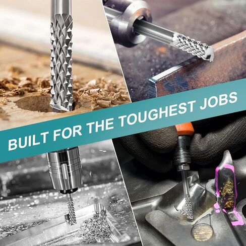 3 قطع من رؤوس الأدوات الدوارة لطحن كربيد التنجستن على شكل نهاية الأسطوانة لتحديد معالم المعادن وإزالة الأزيز، قطع مزدوج مع ساق 1/4 بوصة (SB-1: قطر القطع 1/4 بوصة × الطول 4/5 بوصة) in Kuwait