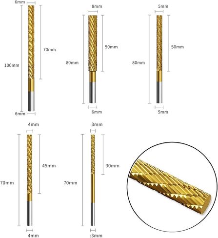 مجموعة مثاقب كربيد مطلية بالتيتانيوم من ACCUFINE لقمة إزالة الأزيز الخشبية ومثاقب قطع الخشب لقم مثقاب كربيد للأخشاب 9 قطعة in Kuwait