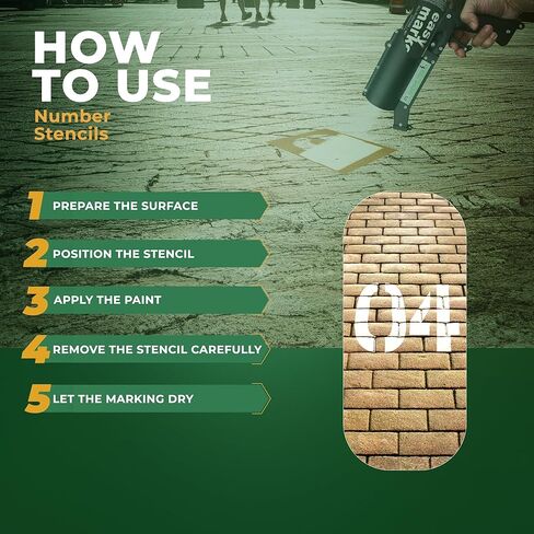 استنسل طلاء Fox Valley لمواقف السيارات - مجموعة استنسل مصنع ألواح الزيت 14 قطعة، مجموعة علامات الطريق والأرضيات، علامات الخرسانة والرصيف 8 بوصة × 12 بوصة in Kuwait