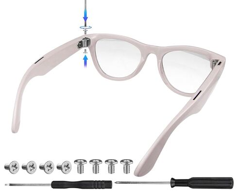 مجموعة براغي إكسسوارات النظارات لنظارات Ray Ban Meta Wayfarer وSkyler وHeadliner Gen 1/2 وOakley Meta HSTN (متوافقة فقط مع نظارات الذكاء الاصطناعي المذكورة أعلاه) - تتضمن 8 براغي من الفولاذ المقاوم للصدأ in Kuwait