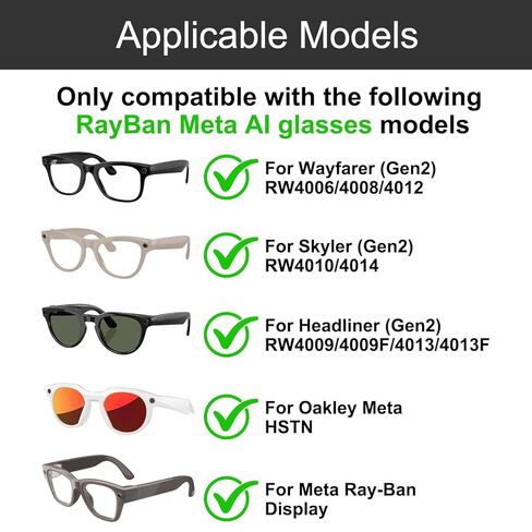 Eyeglass Accessories Screw Set for Ray Ban Meta Wayfarer, Skyler, Headliner Gen 1/2 & Oakley Meta HSTN (Only Compatible with The Above AI Glasses) - Includes 8 Stainless Steel Screws in Saudi Arabia