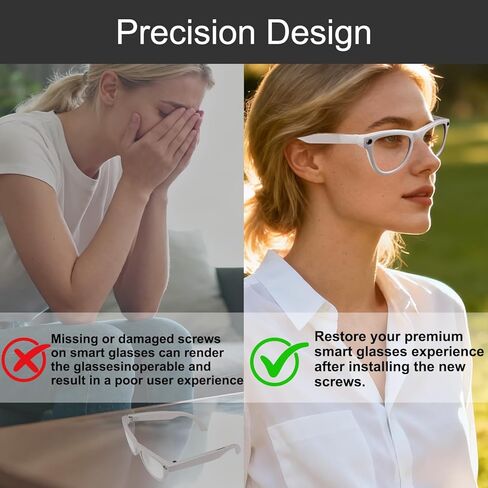 مجموعة براغي إكسسوارات النظارات لنظارات Ray Ban Meta Wayfarer وSkyler وHeadliner Gen 1/2 وOakley Meta HSTN (متوافقة فقط مع نظارات الذكاء الاصطناعي المذكورة أعلاه) - تتضمن 8 براغي من الفولاذ المقاوم للصدأ in Kuwait