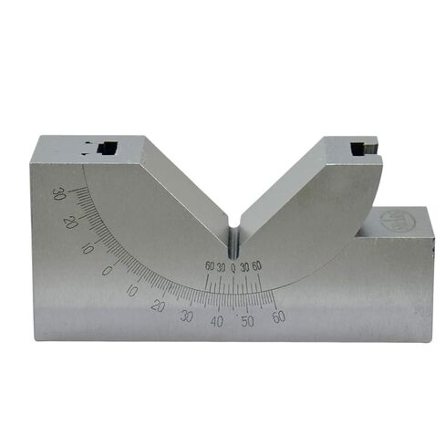 Adjustable Angle Block – 95×50×45 mm Tool Steel Precision V-Block, 90° Vee Angle, 50–55 HRC Hardness, 48.5 mm V Capacity, Hex-Lock Adjustment for Drilling, Milling, and Set-Up in Kuwait