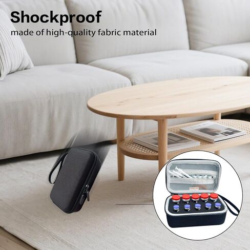 Insulin Peptide Vial Storage Case - Vial Holder for Fridge - 10 Slots Insulin Vial Case for 10ml and 3ml Vials，Black，（case only） in Kuwait